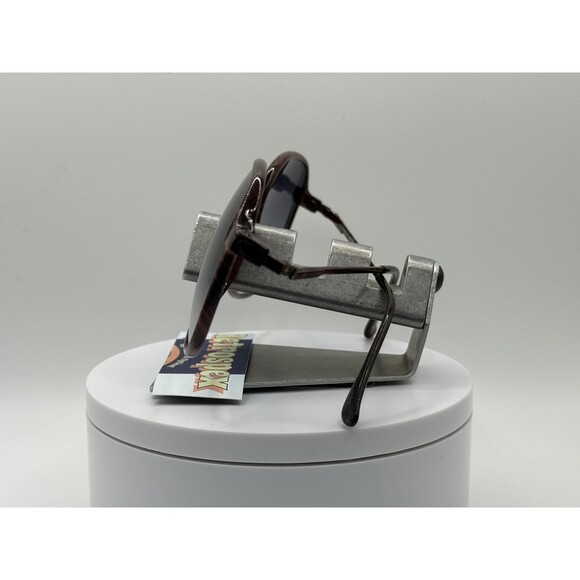 Vintage Oversize Sunglasses NOS Preppy Style Grey Fade Lens Wood Grain Frame 80s - Picture 4 of 9